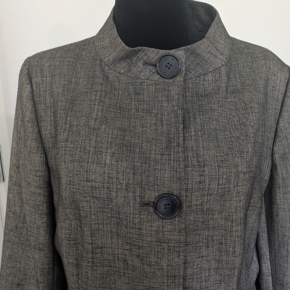 Anne Klein Women’s Short Jacket Suit Coat Brown Black Stretch Shimmer Size 14 - Picture 7 of 16